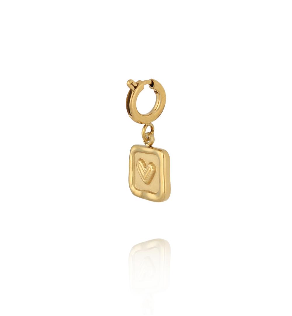 Charms złoty obraz z sercem CHA0207