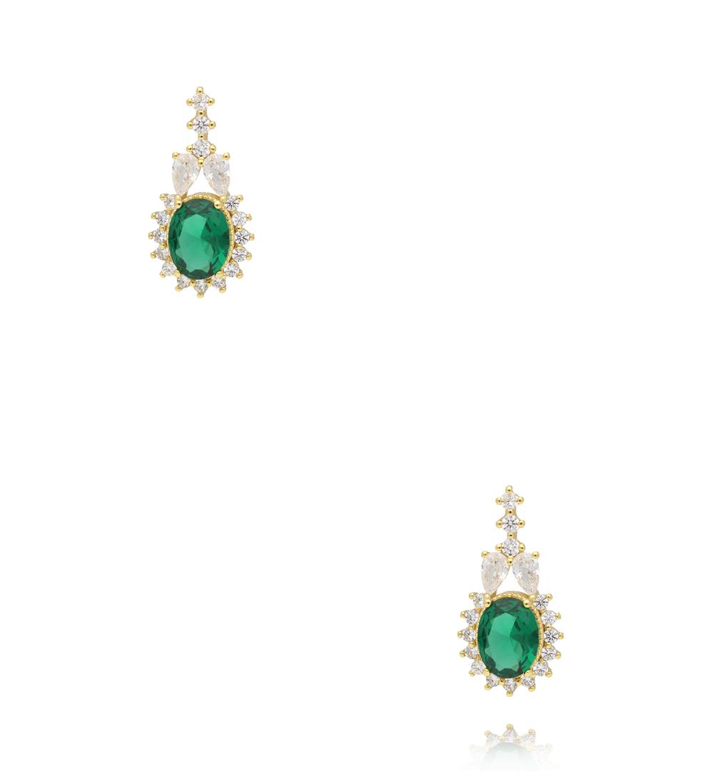 Kolczyki z zielonymi cyrkoniami KSS2182