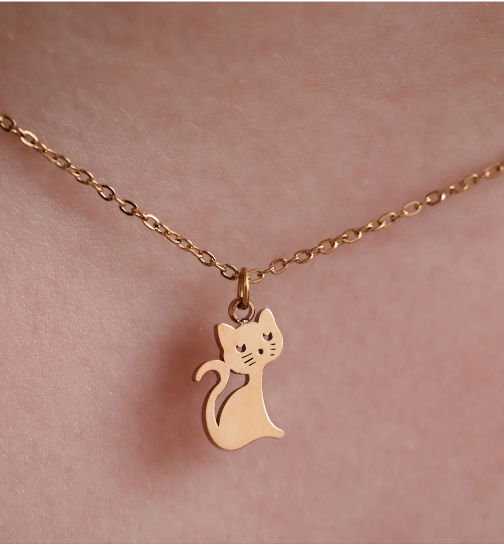 Naszyjnik z kotkiem złoty dla córki NSY0784