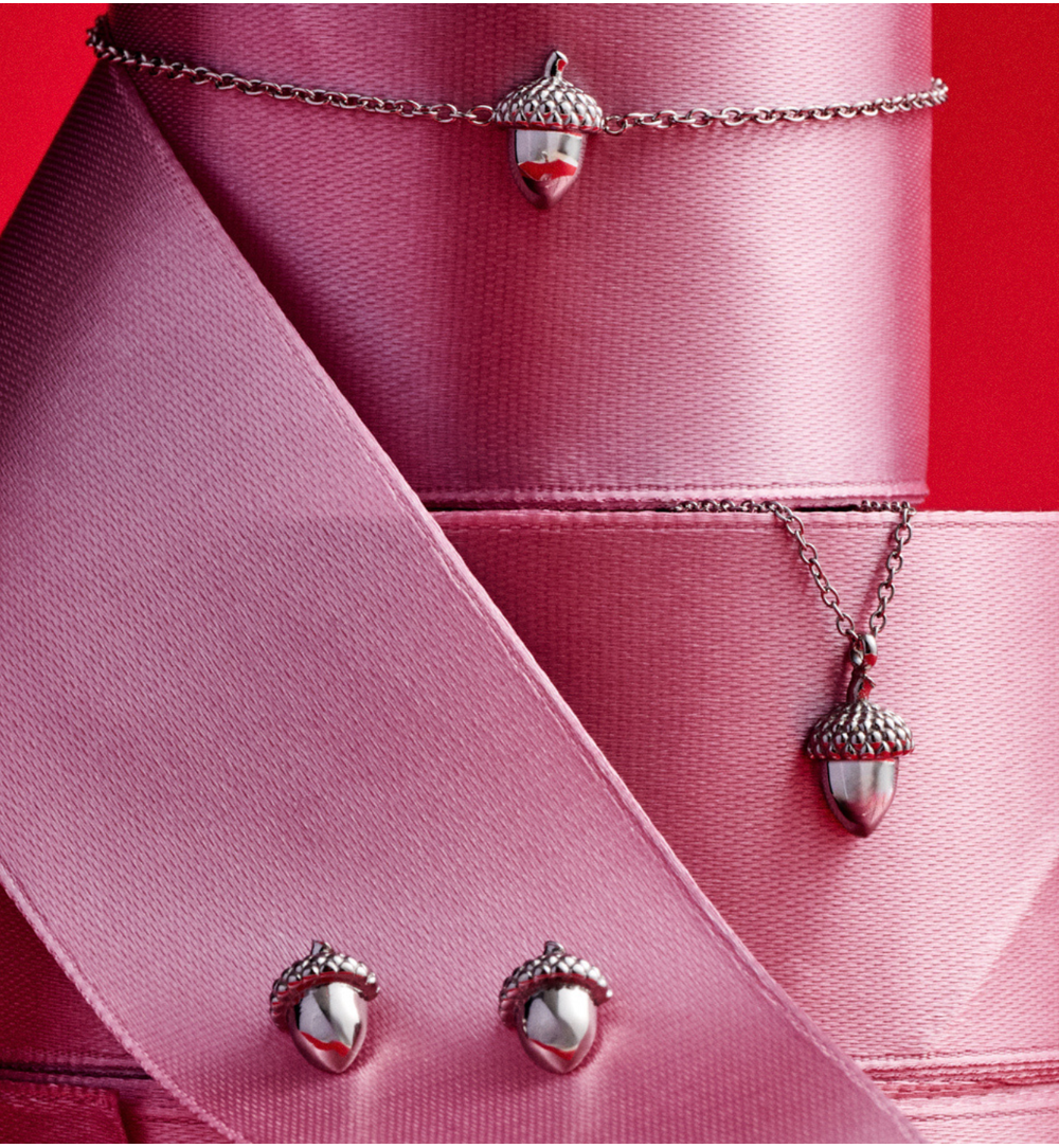 Zestaw świątecznej biżuterii ze srebrnymi żołędziami ZN0056