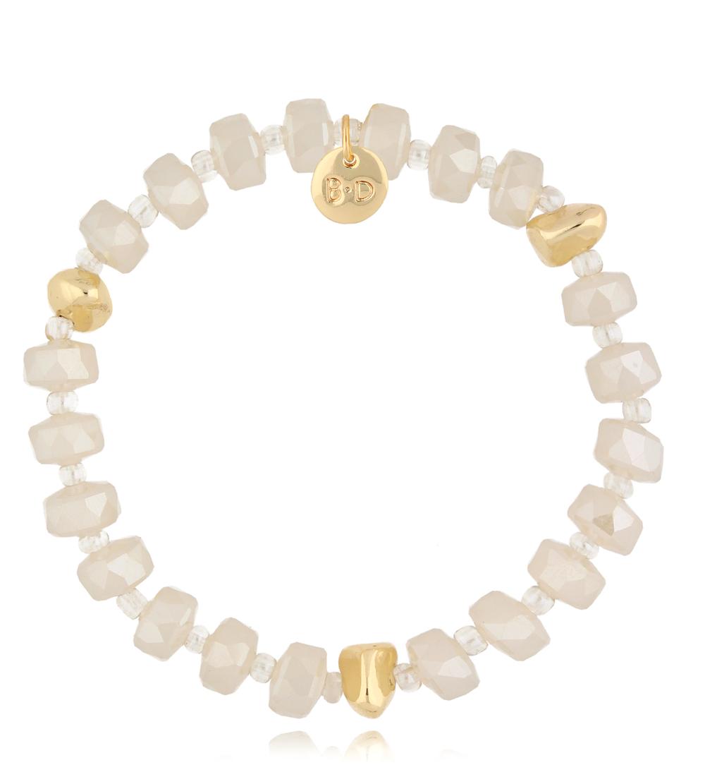 Bransoletka z beżowymi kryształkami Clear Sky BCY0096