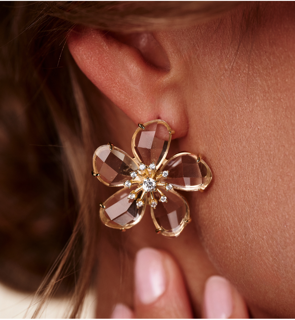 Kolczyki kwiatki duże z kryształami KSS1859