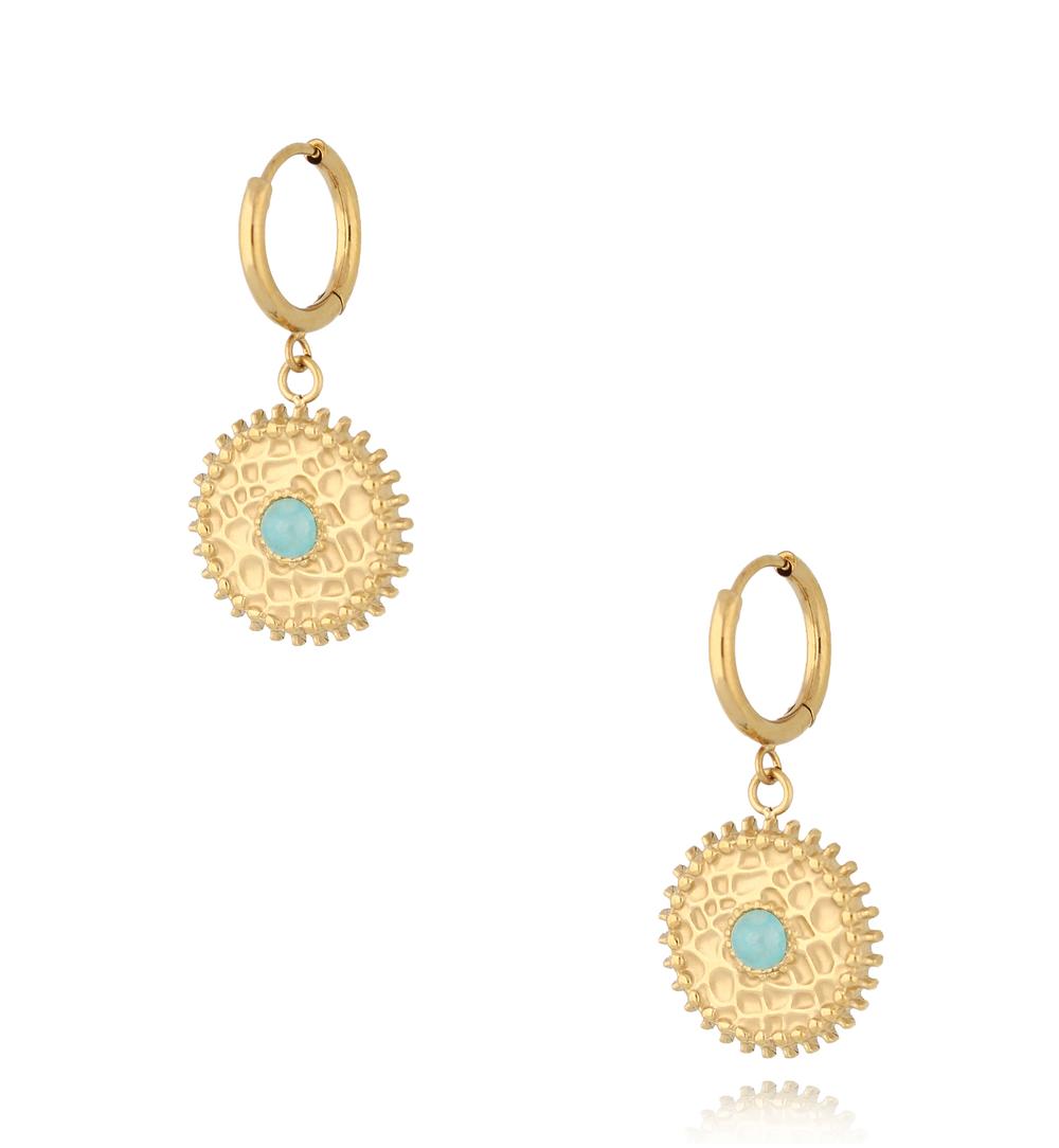 Kolczyki złote z amazonitami Jung KSY0008