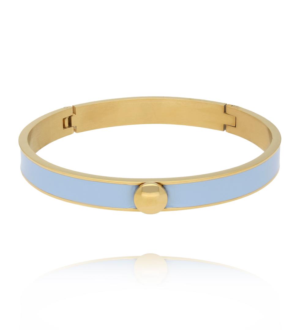 Zestaw bransoletek w odcieniu baby blue ze złotymi detalami ZN0145