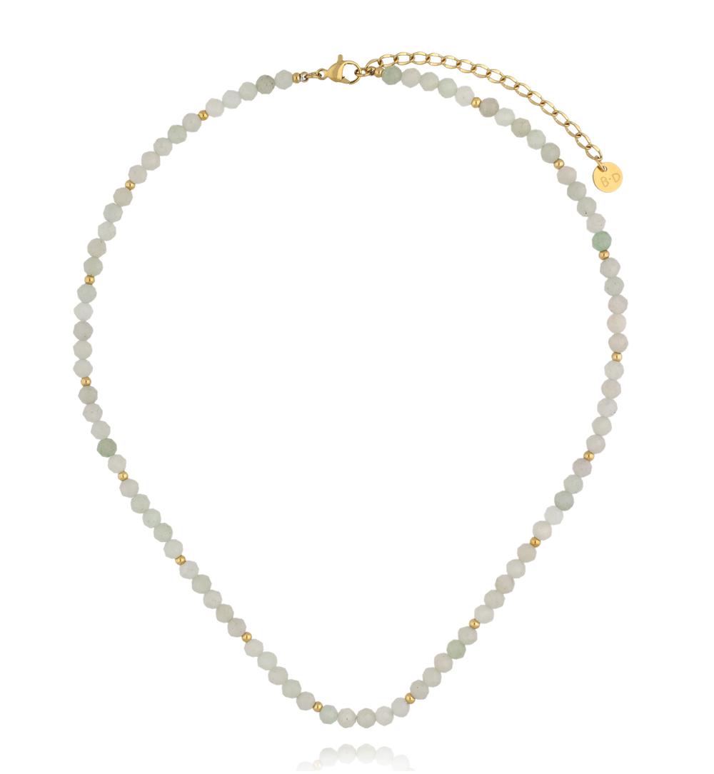 Zestaw trzech naszyjników z kamieni naturalnych w odcieniach mięty i błękitu ZN0208