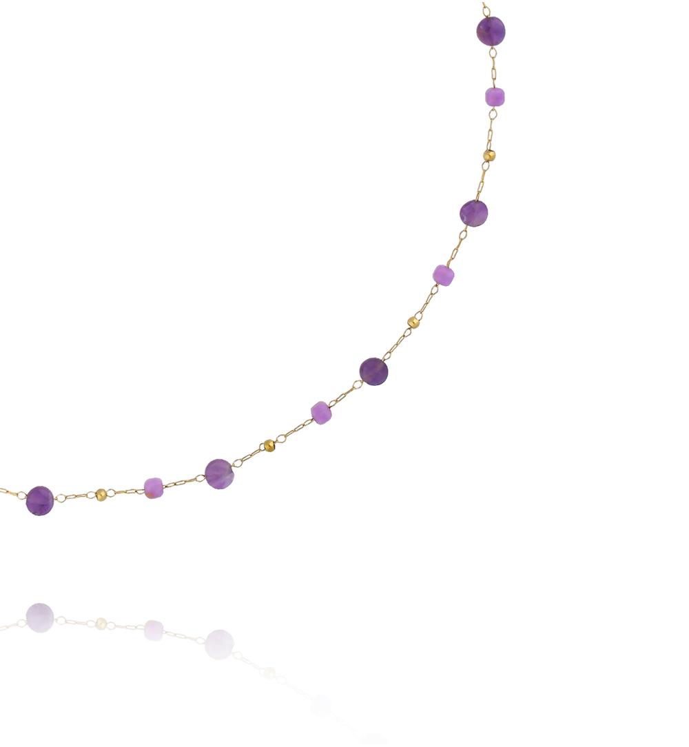 Naszyjnik z fosforytami i ametystami NPA1545