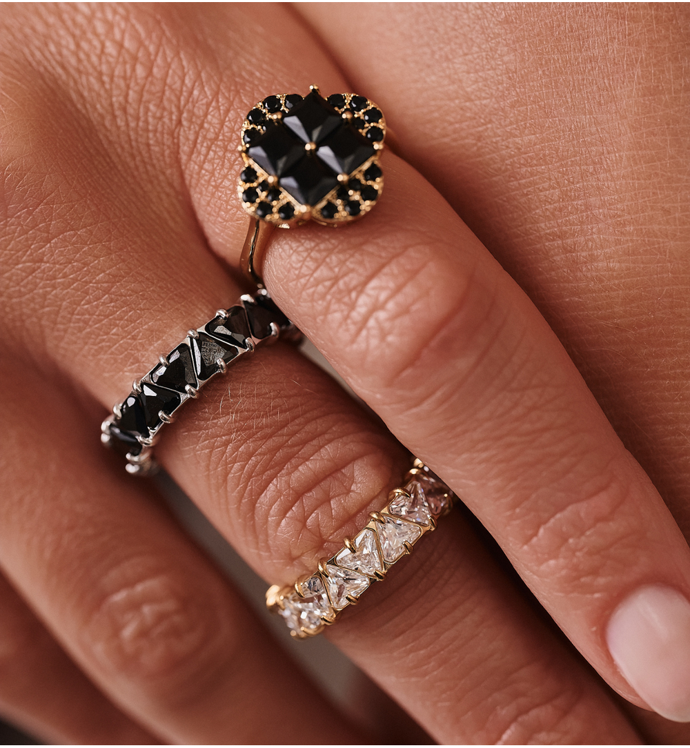 Obrączka z cyrkoniami złota PSY0105