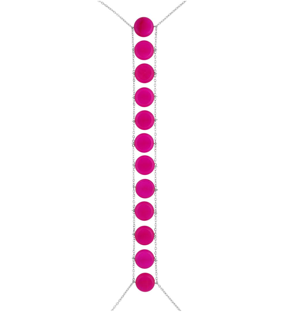 Naszyjnik na ciało fuksja body chain Trinidad NSA0929