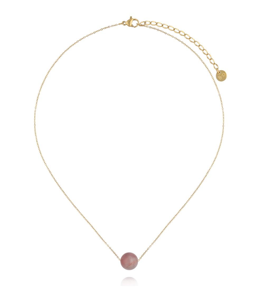 Naszyjnik z kwarcem na delikatnym złotym łańcuszku NLB0391