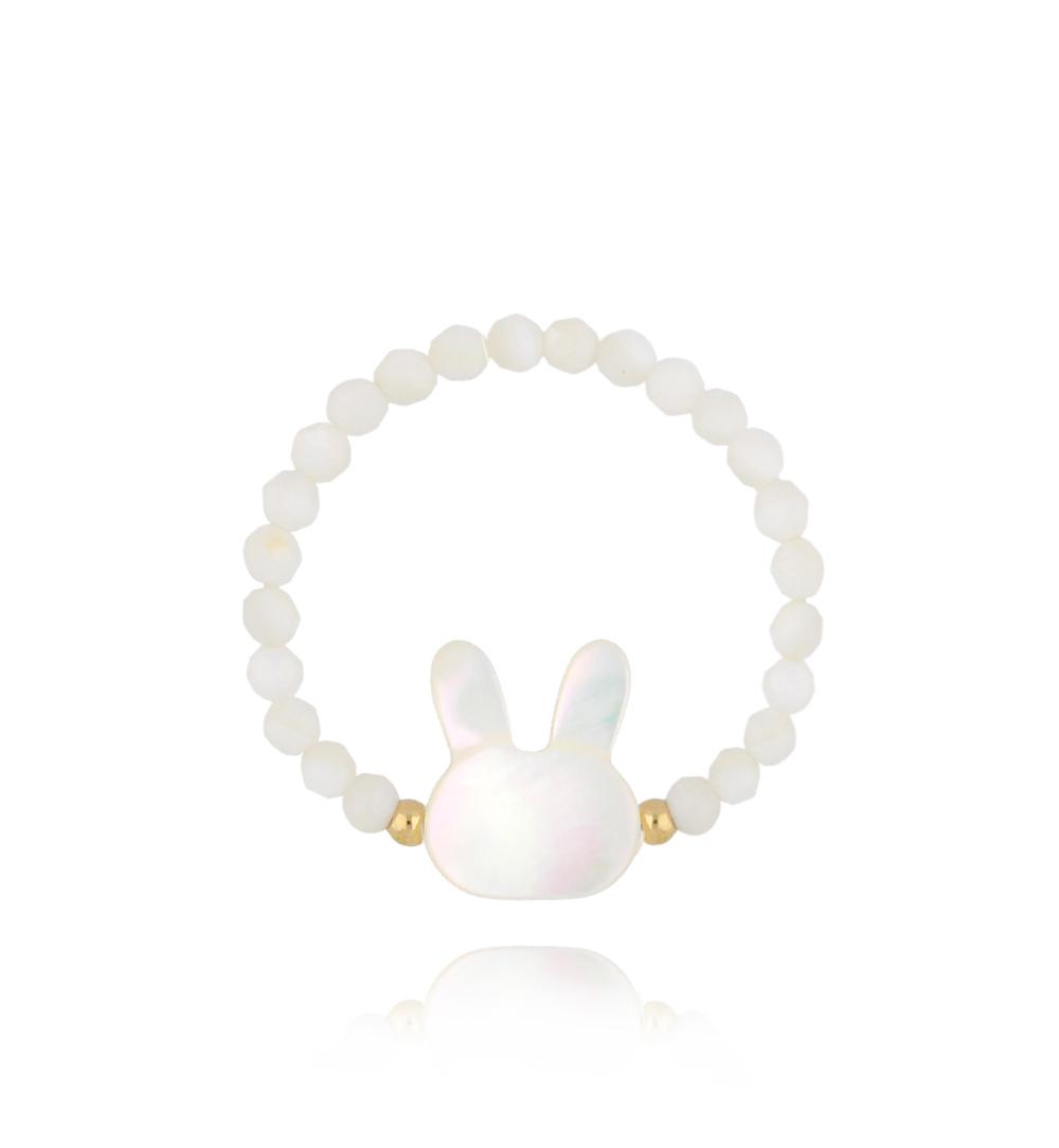 Pierścionek biały z króliczkiem Bunny and Co PTW0399