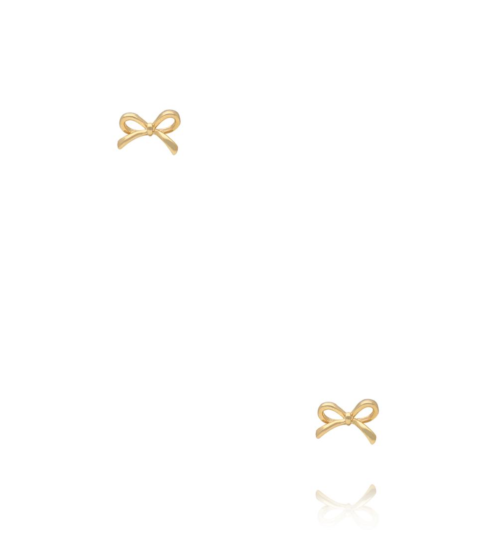 Zestaw złoconych kolczyków – kokardki, kwiatki i motylki KMB0010