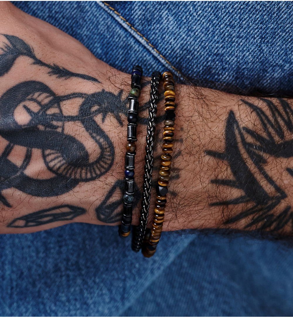 Bransoletka męska z turkusami BMITC0945