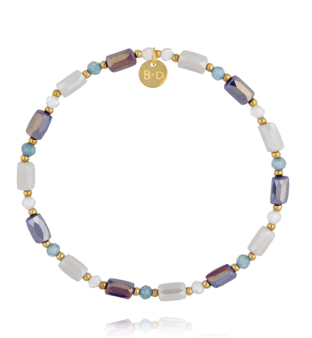 Bransoletka z opalizujących szklanych kryształków BTW3598