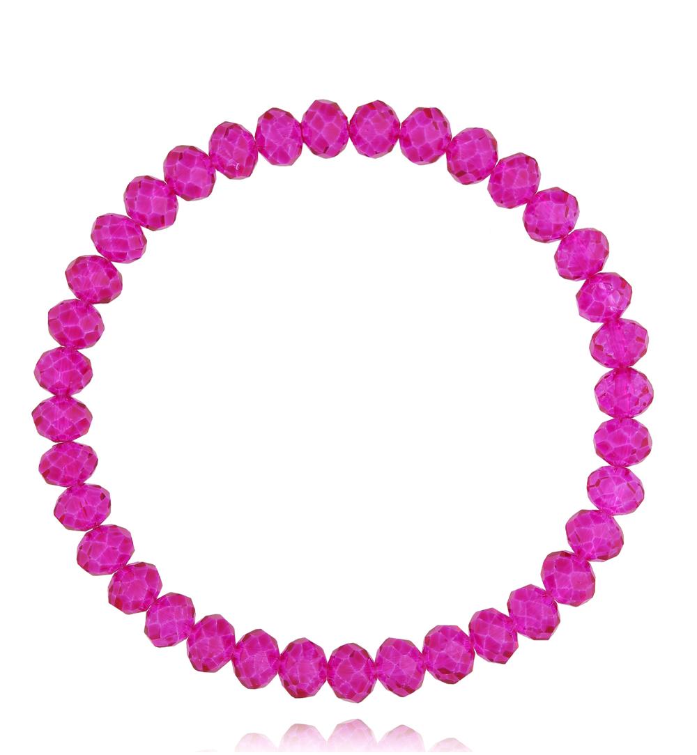 Bransoletka z fuksjowymi kryształkami Luminous Crystal 6 mm BCY0282