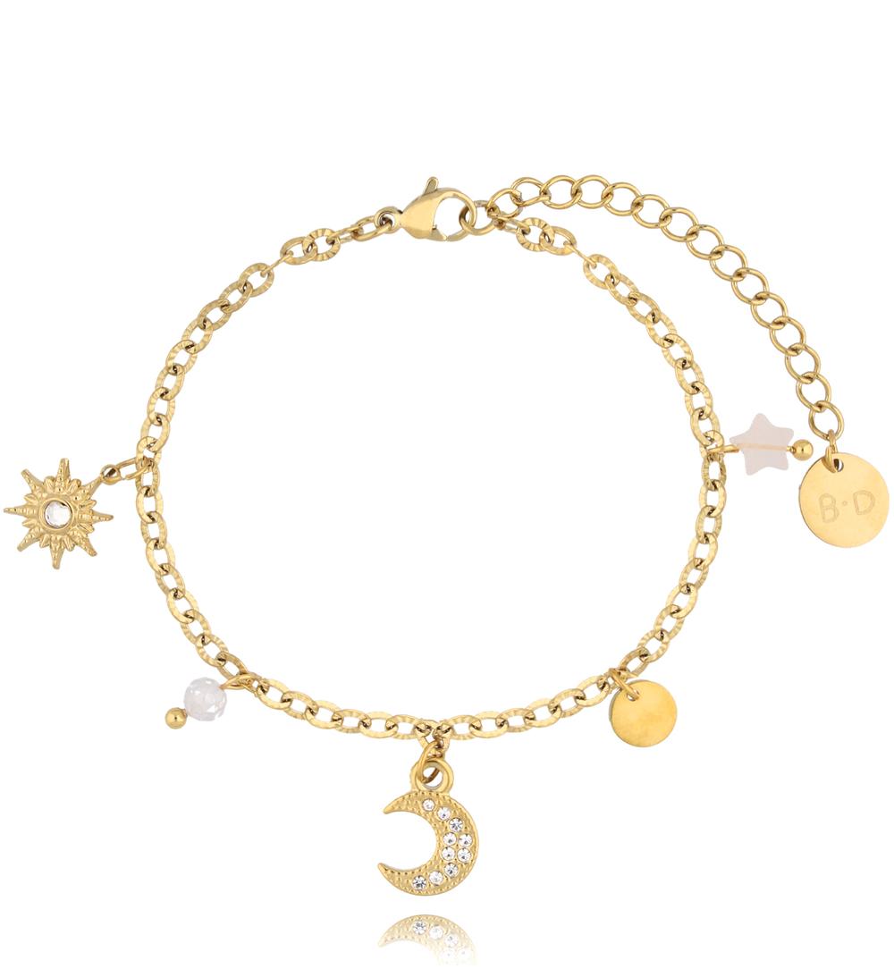 Bransoletka ze złotymi charmsami Sky BSY0062