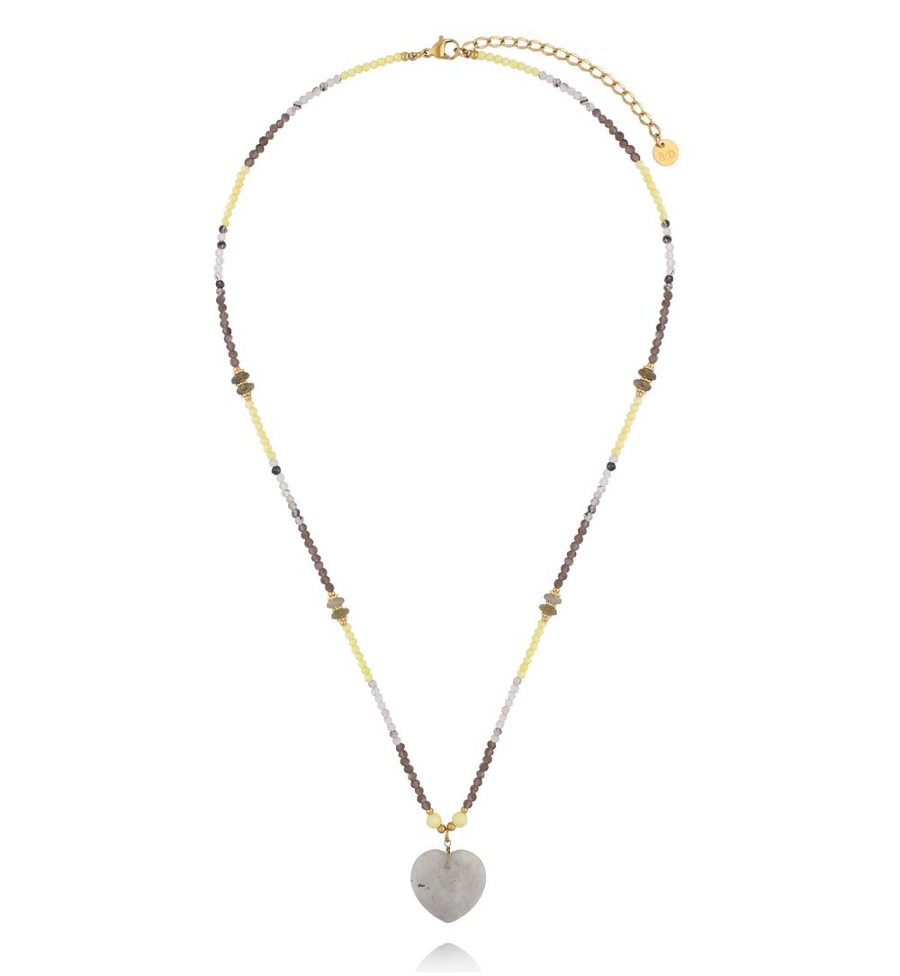 Naszyjnik z sercem z labradorytu NPA1555