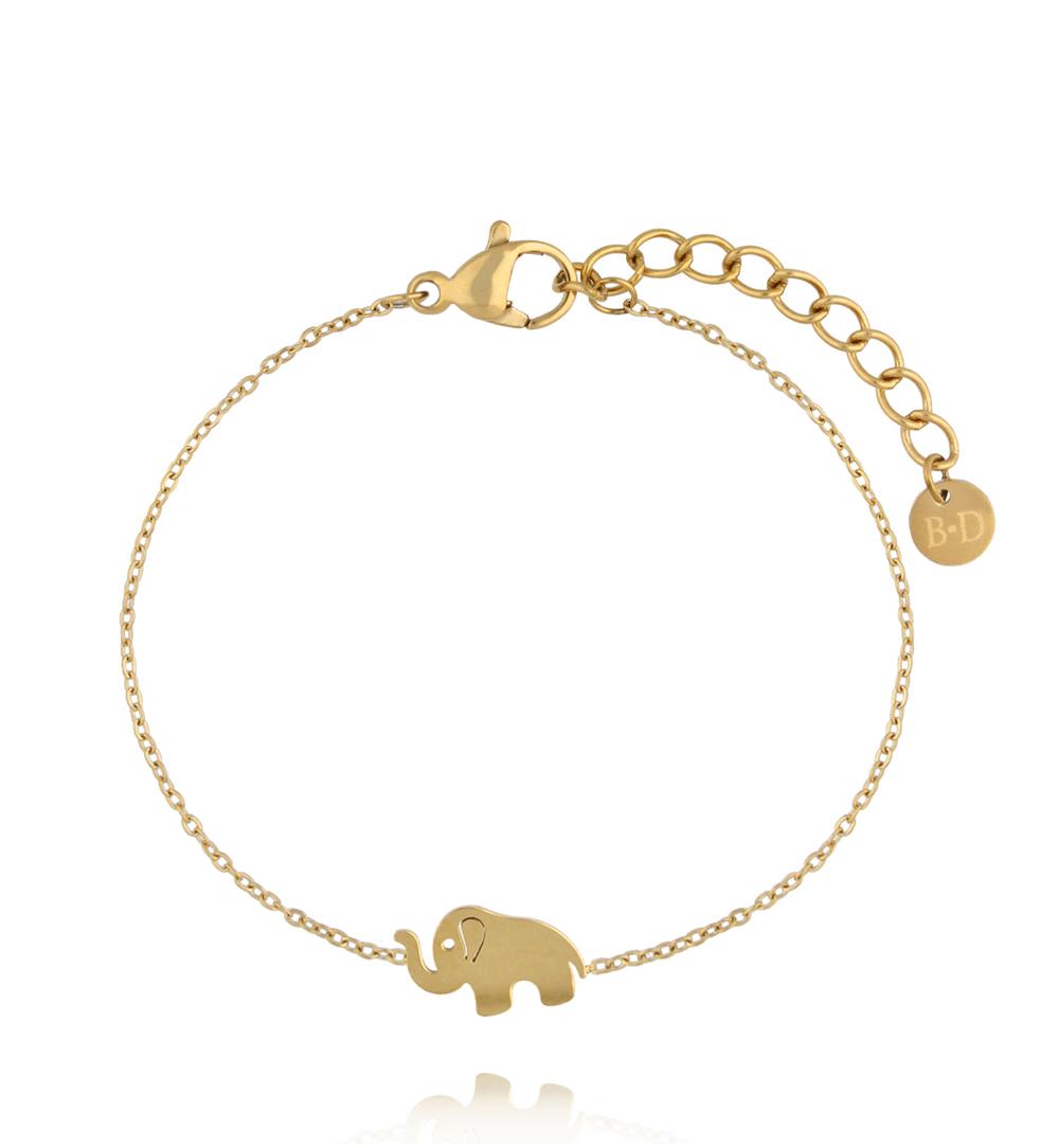 Bransoletka dla córki ze słonikiem w złotym kolorze BSY0550