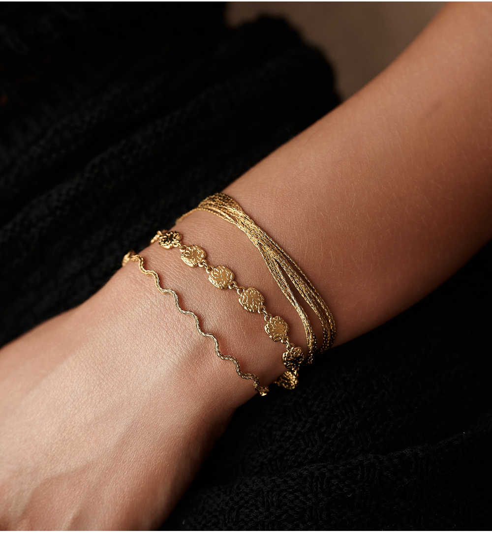 Bransoletka z łańcuszkami złota BSY0365