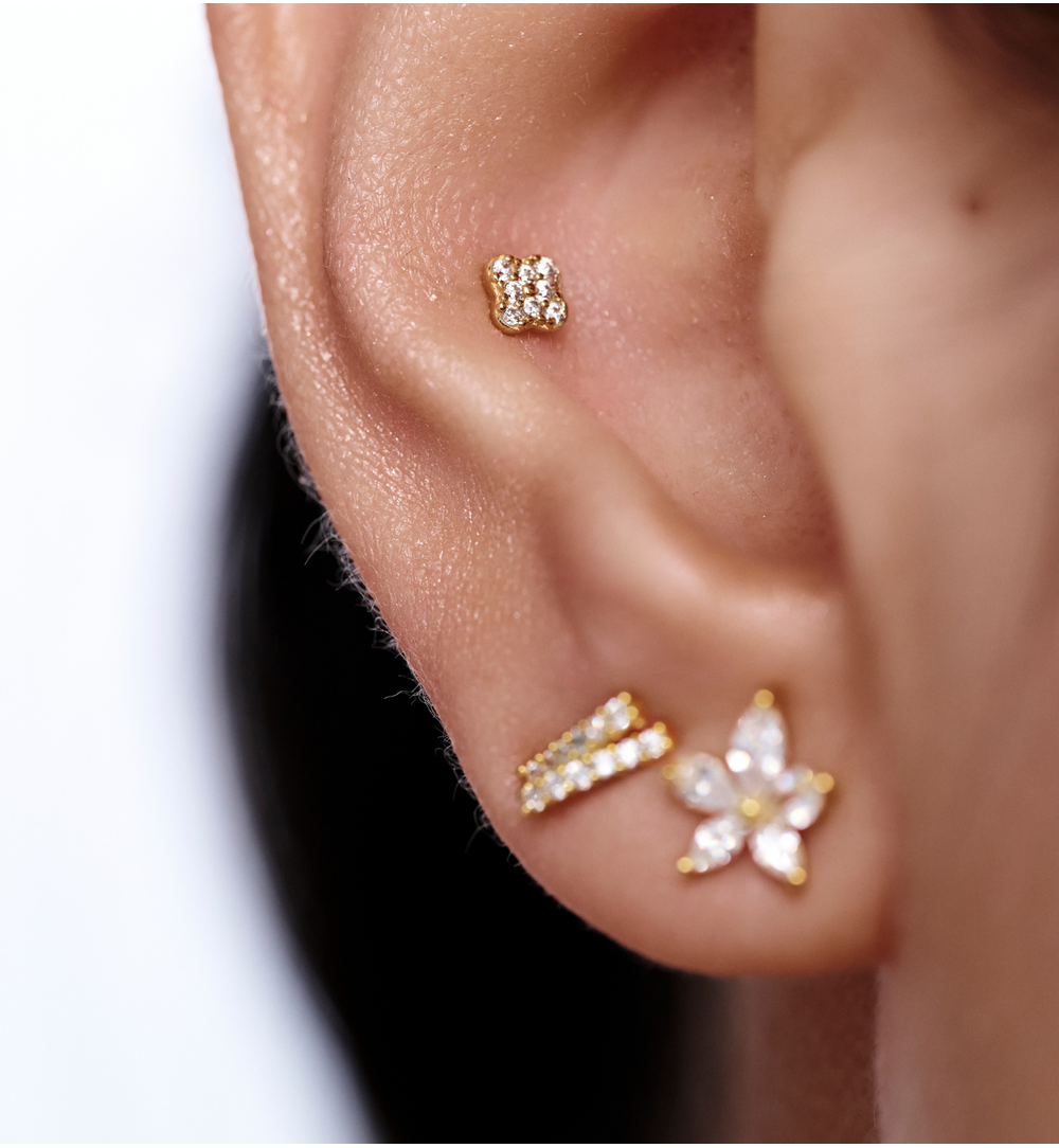 Zestaw kolczyków pozłacanych z cyrkoniami KLT0046