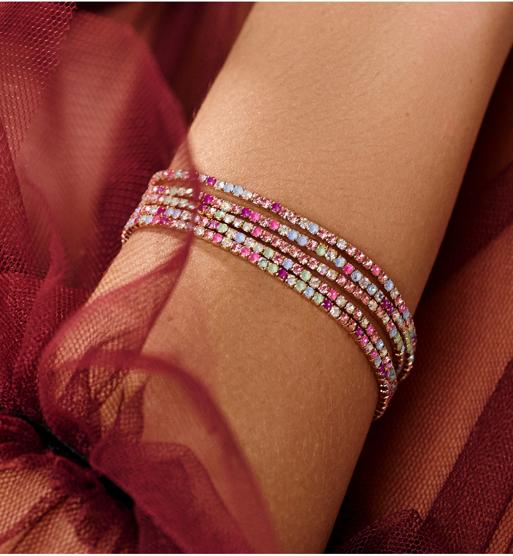 Bransoletka z różowymi kryształkami Luminous Crystal BSC2041