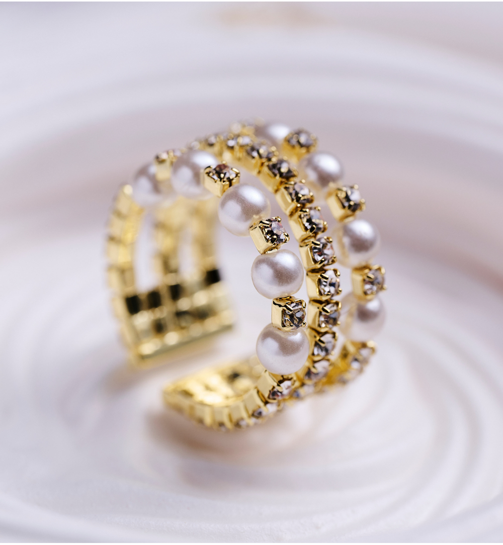 Pierścionek z perłami Golden Sands PPE0080