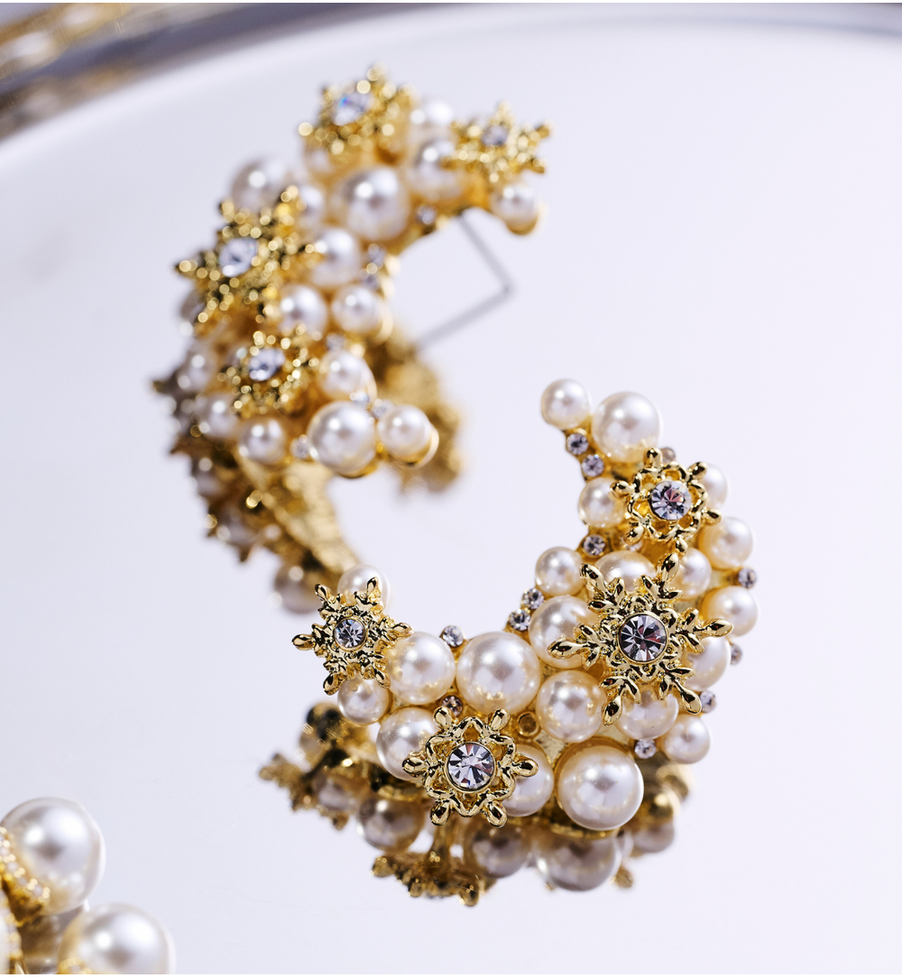 Kolczyki księżyce z perełkami Sky Dream KPE0142