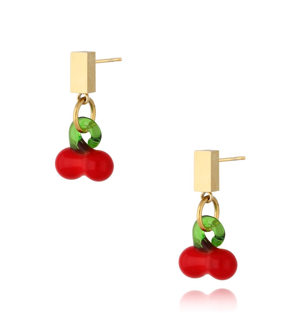 Kolczyki złote z wisienkami Fruits Lover KSC0060