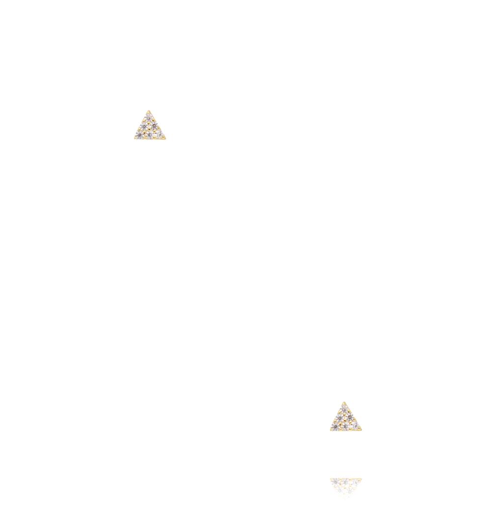 Zestaw kolczyków złotych – geometryczne kształty z cyrkoniami KCA0190