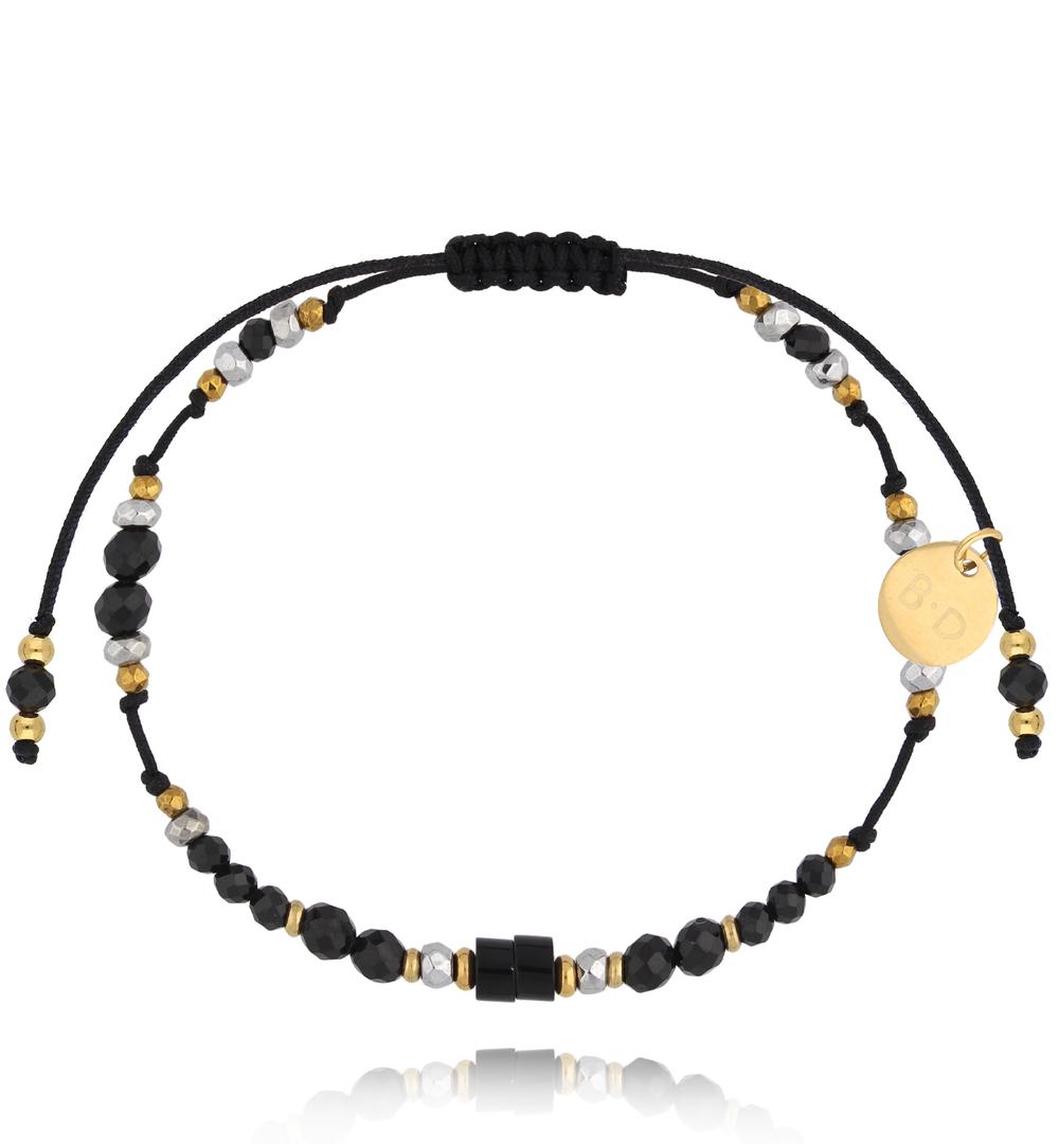 Bransoletka czarna z kamieniami naturalnymi Fiorina BMT0158