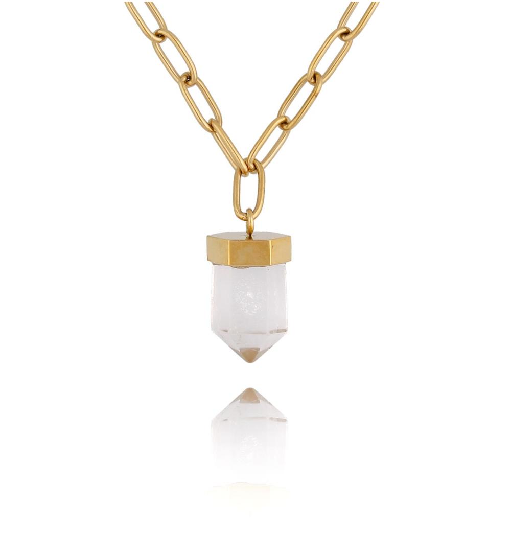 Naszyjnik z kryształem górskim New Cristal NLB0212