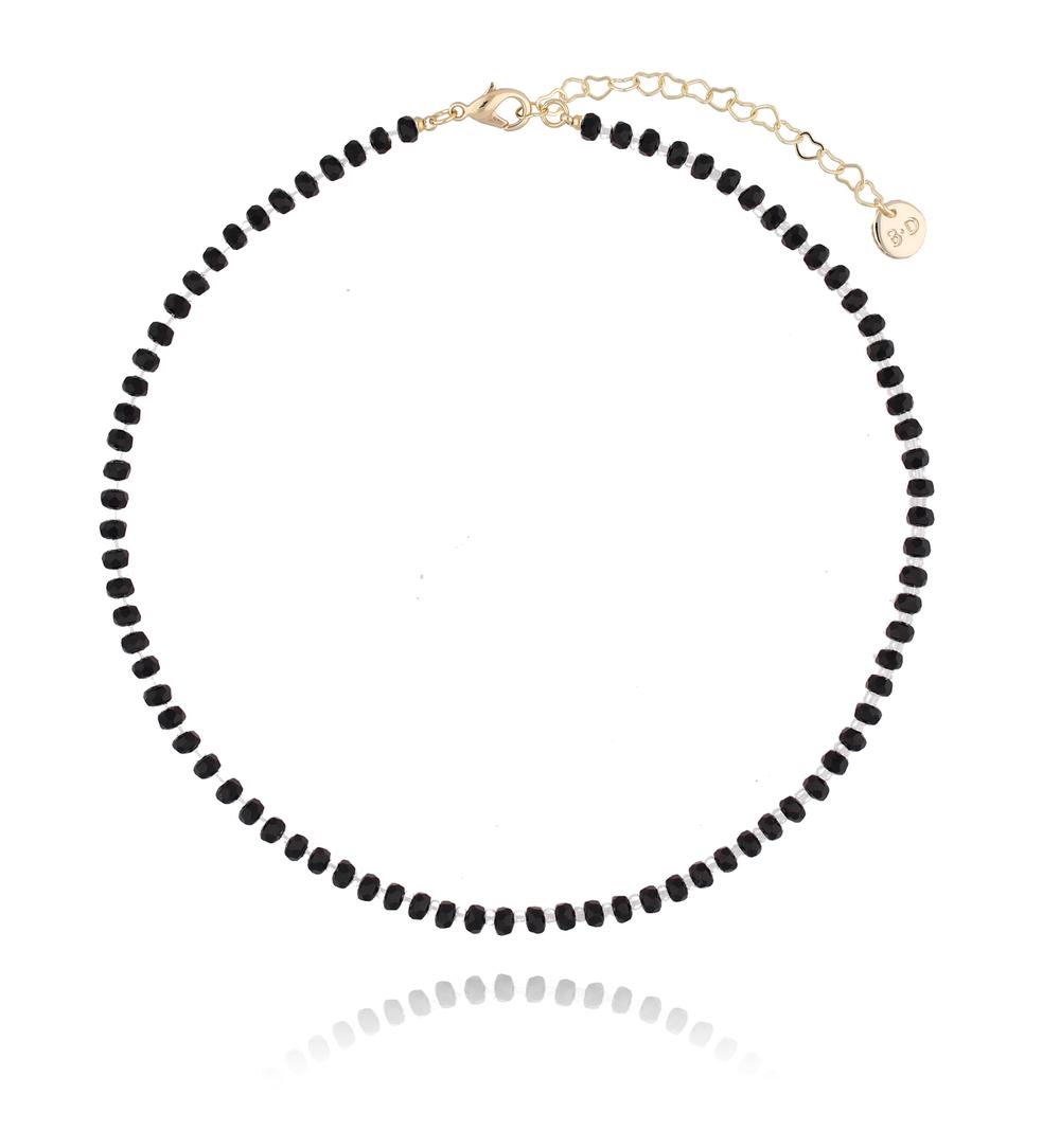 Naszyjnik z czarnymi kryształkami NTW0065