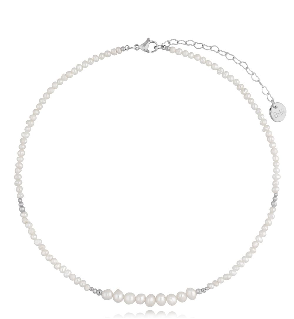 Naszyjnik srebrny z perełek White Sea NPE0038