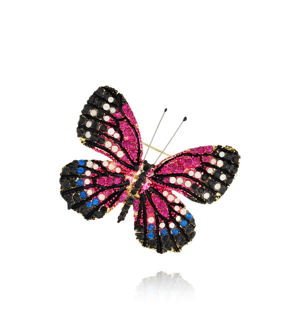 Broszka z kolorowym motylem Papillon BRPI0005