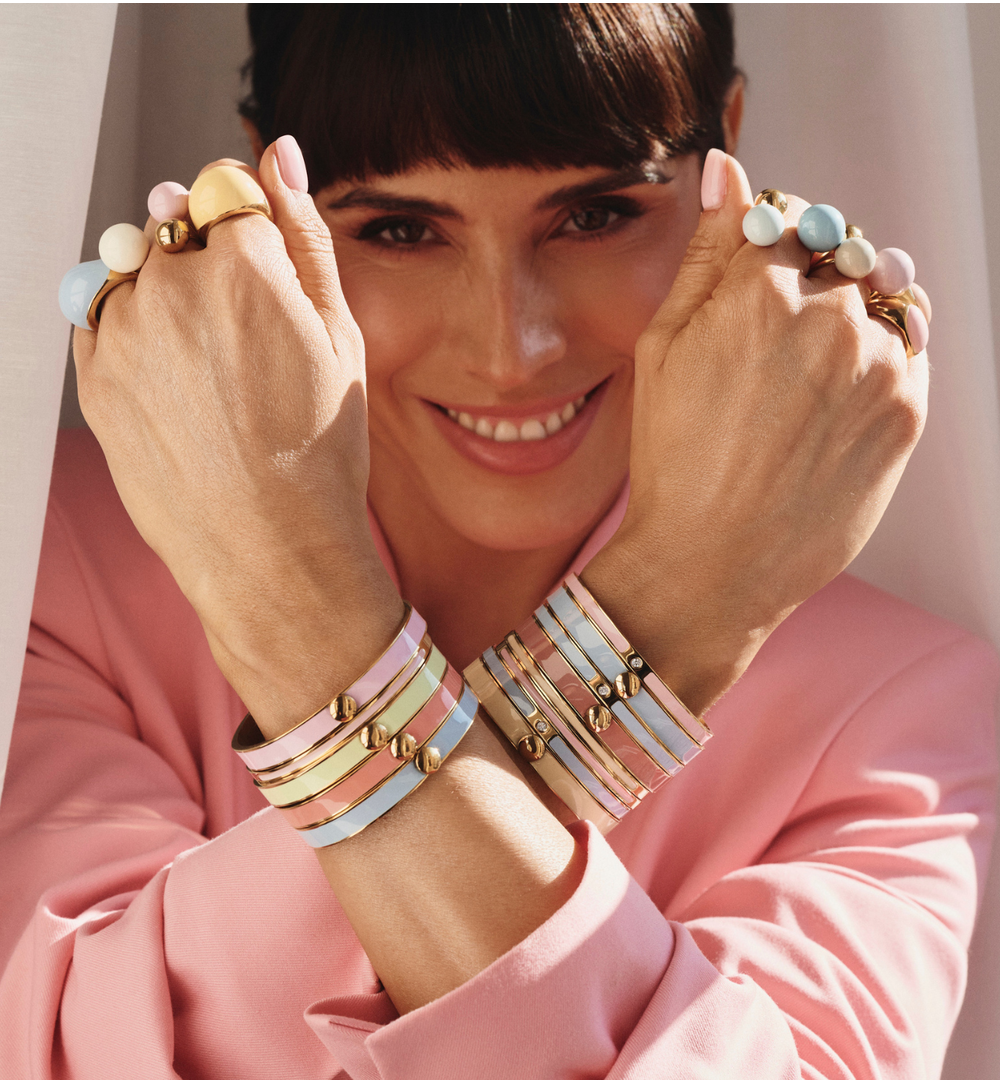 Bransoletka obręcz emaliowana pastelowa BSA0991