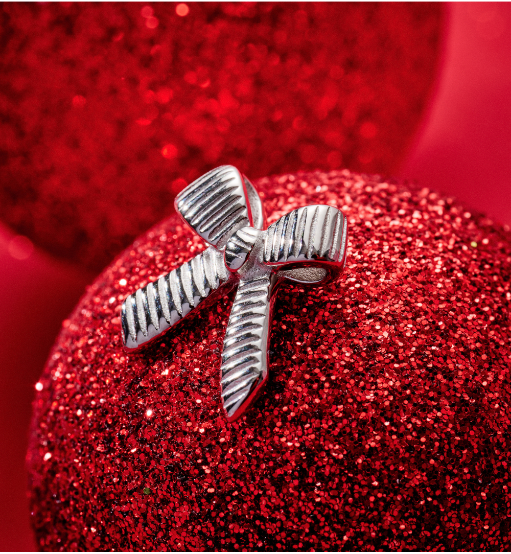 Kolczyki kokardki srebrne KSA2305