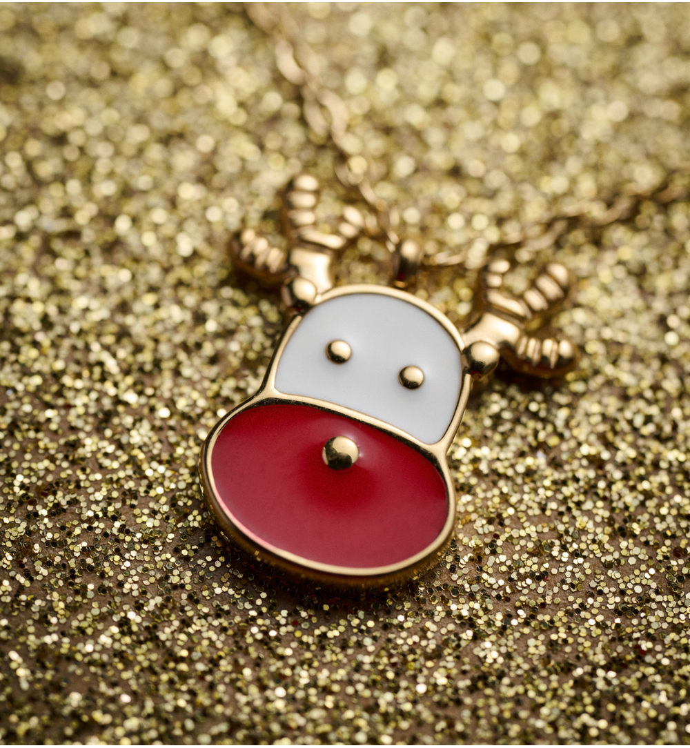 Naszyjnik z reniferem złoty NSA1412