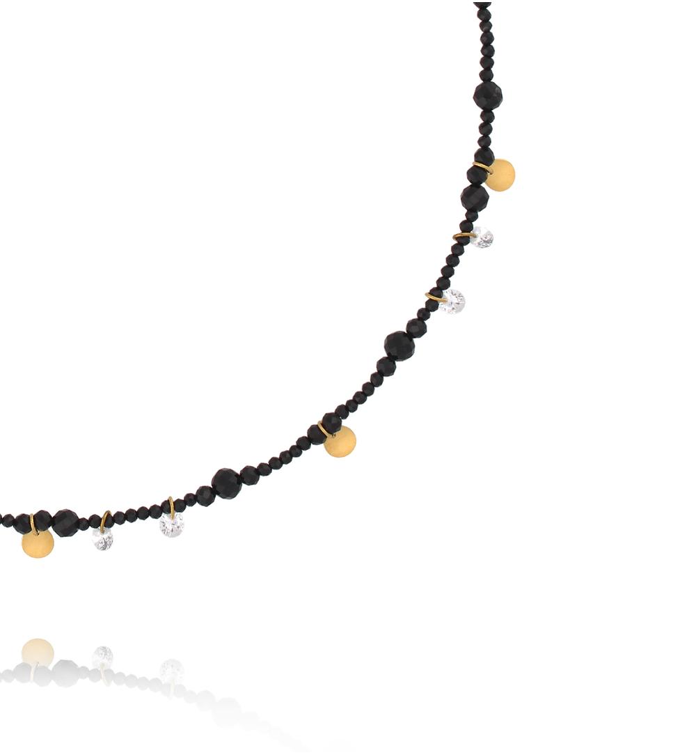 Naszyjnik z turmalinami i kryształkami NTW1610