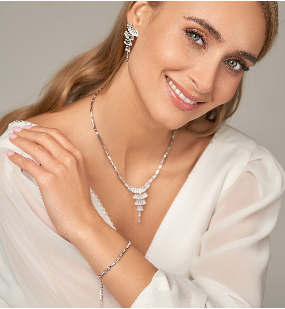 Bransoletka tenisowa z kryształkami srebrna Mini Samantha BSS0171