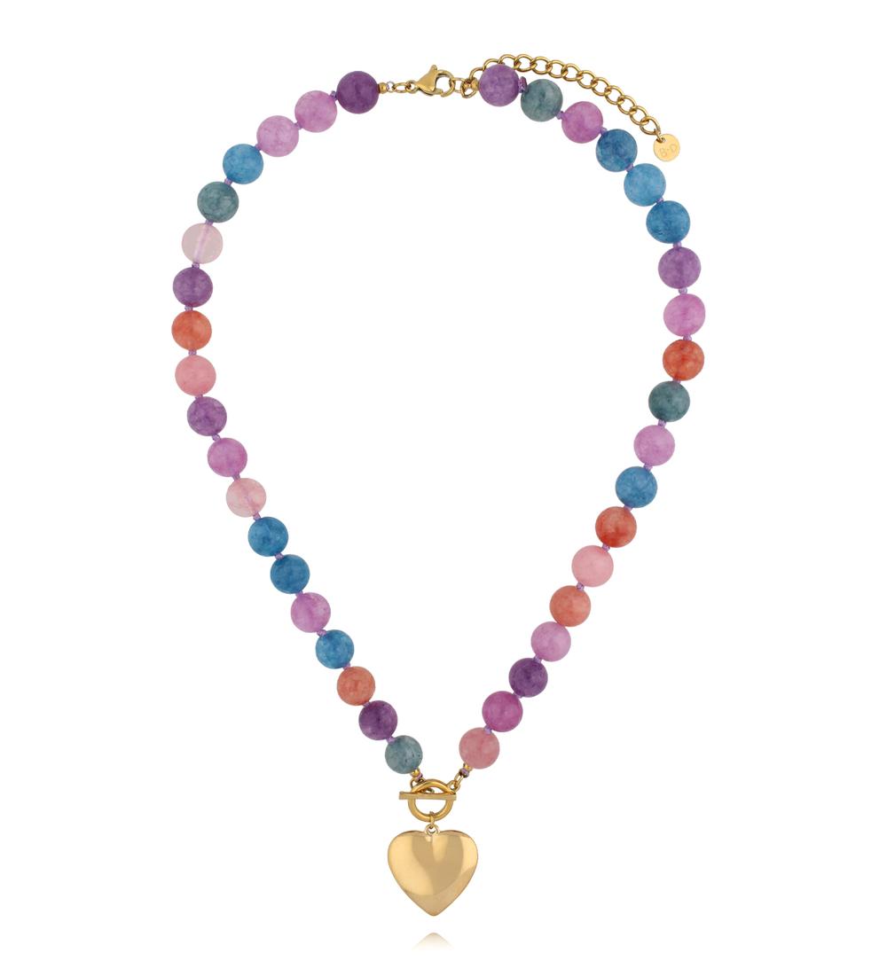 Zestaw naszyjników z kamieni naturalnych z sercem ZN0177