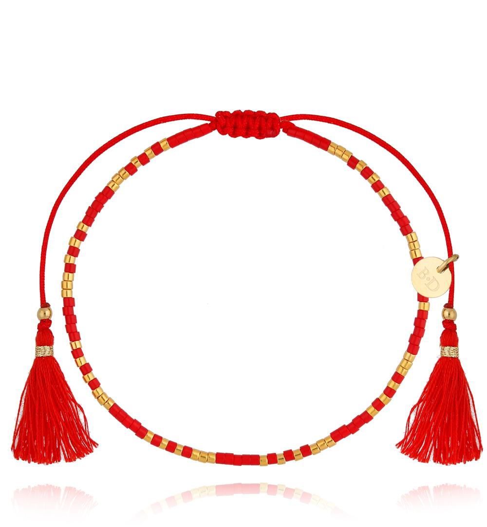 Bransoletka czarwona z chwostami Beads BSC1326