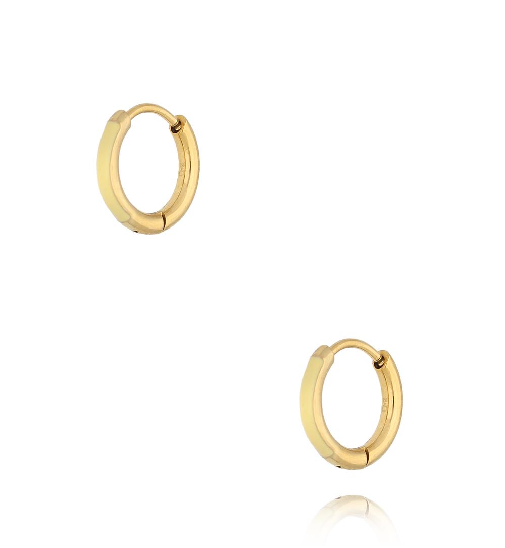 Kolczyki złote koła z żółtą emalią Enamel Small Hoops KSA1721