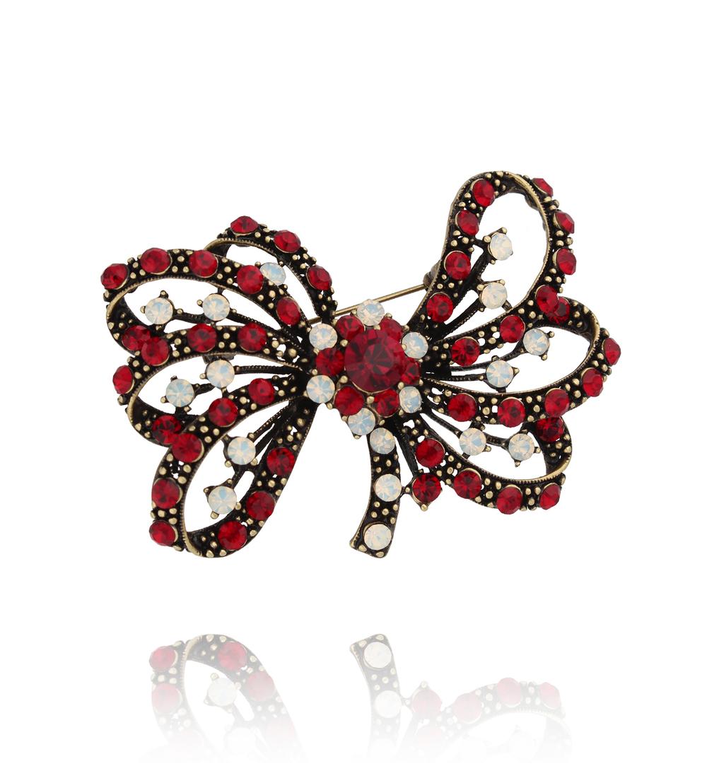 Broszka czerwona kokarda Arco Rosso BRSS0169