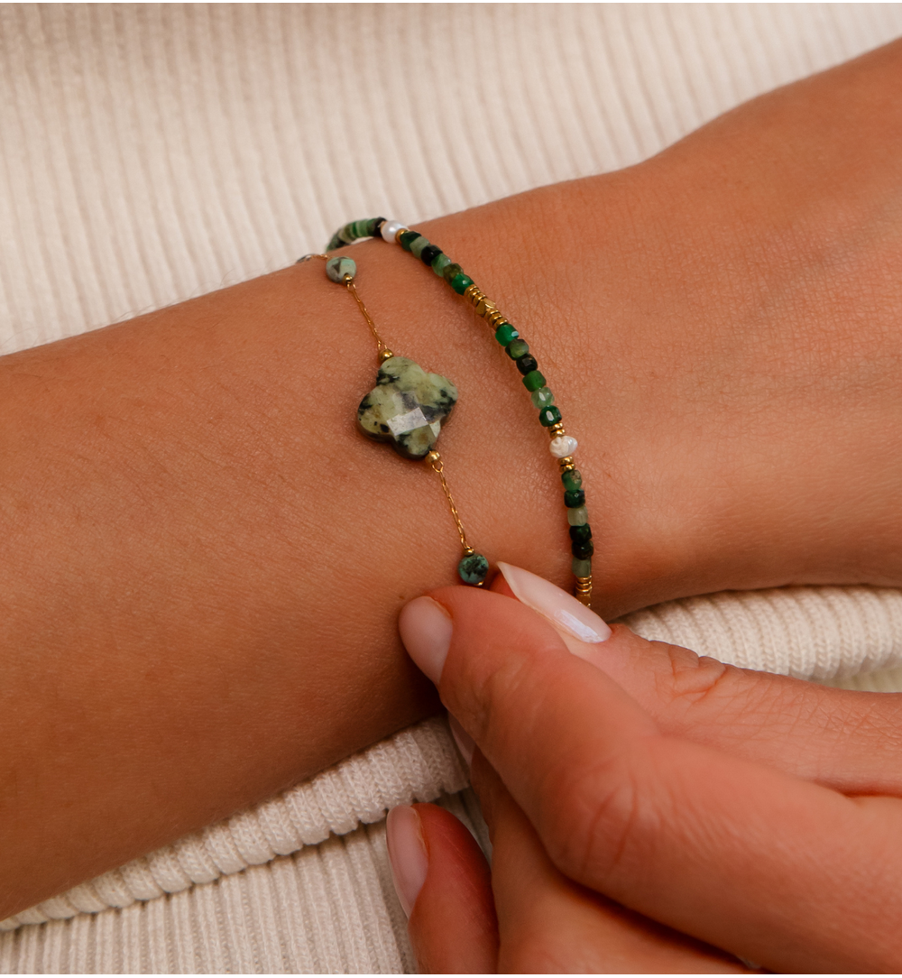 Bransoletka z zielonymi jadeitami Serenity BPA0458