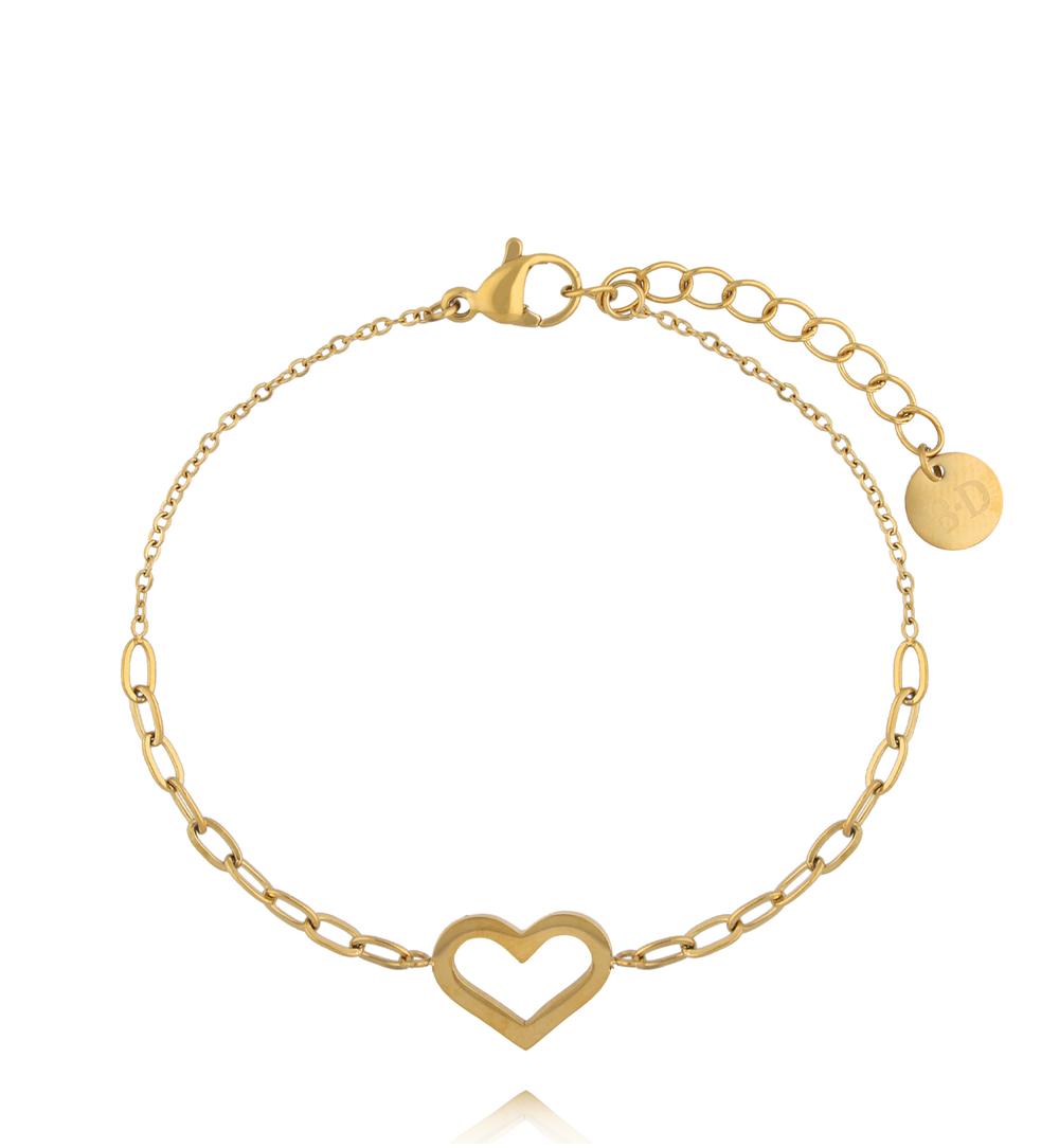 Zestaw biżuterii ze złotymi sercami ZN0232