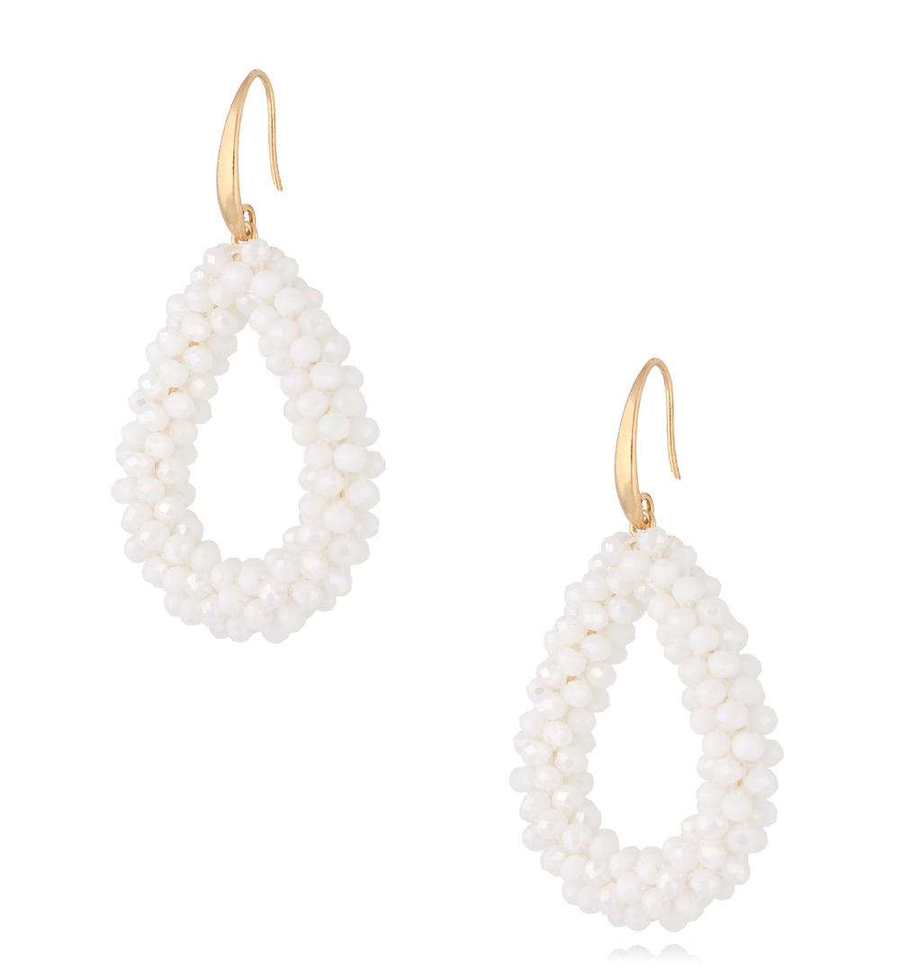 Kolczyki z kryształkami białe łezki Luminous KWE0030