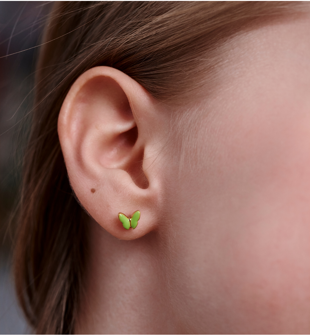 Kolczyki motylki zielone KSY0495