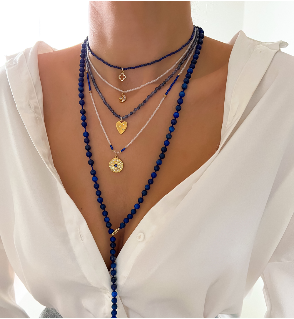 Naszyjnik z opalitami i księżycem Lifestyle NTW0754