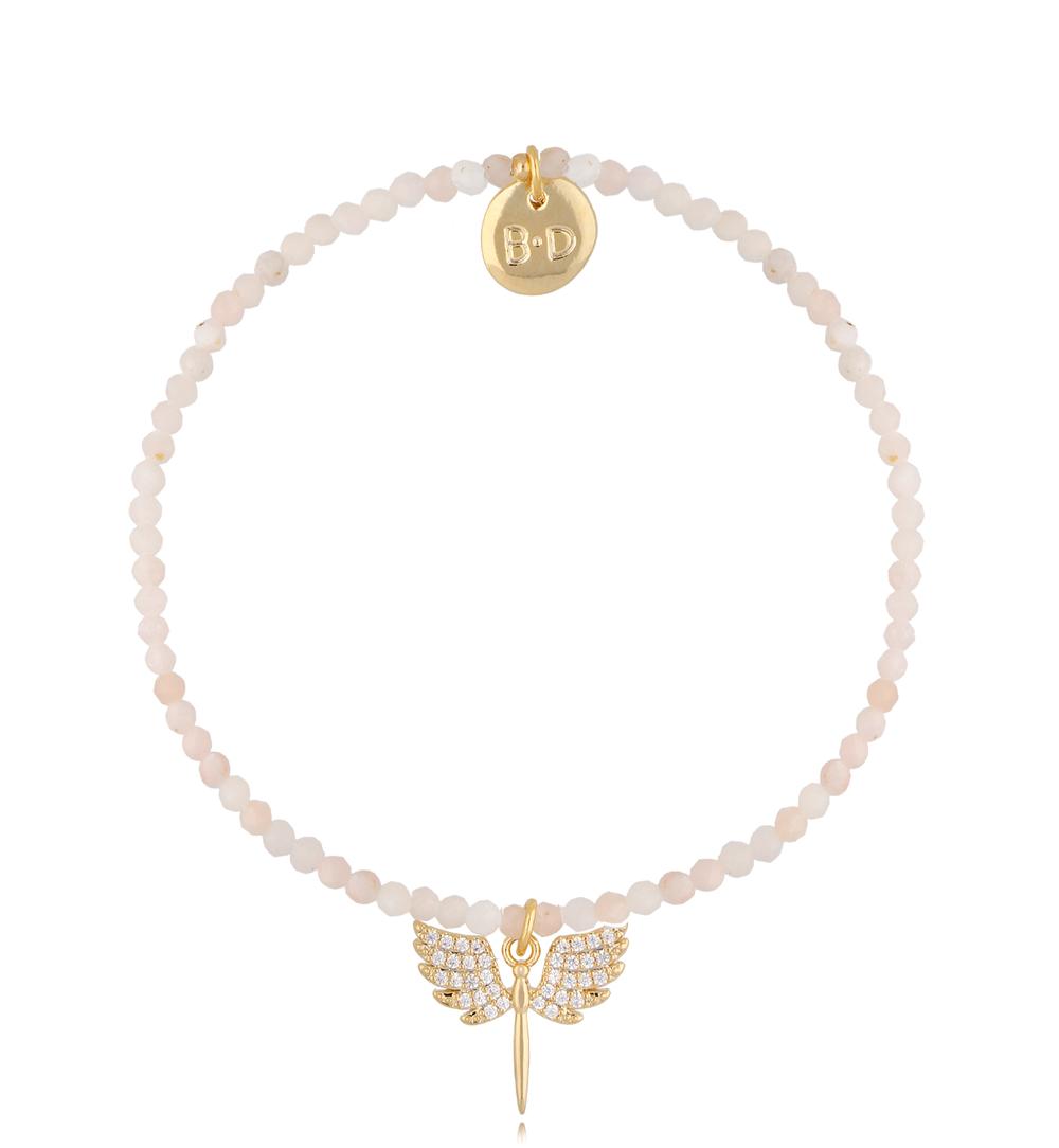 Bransoletka z różowymi opalami i skrzydłami Lifestyle BTW1262