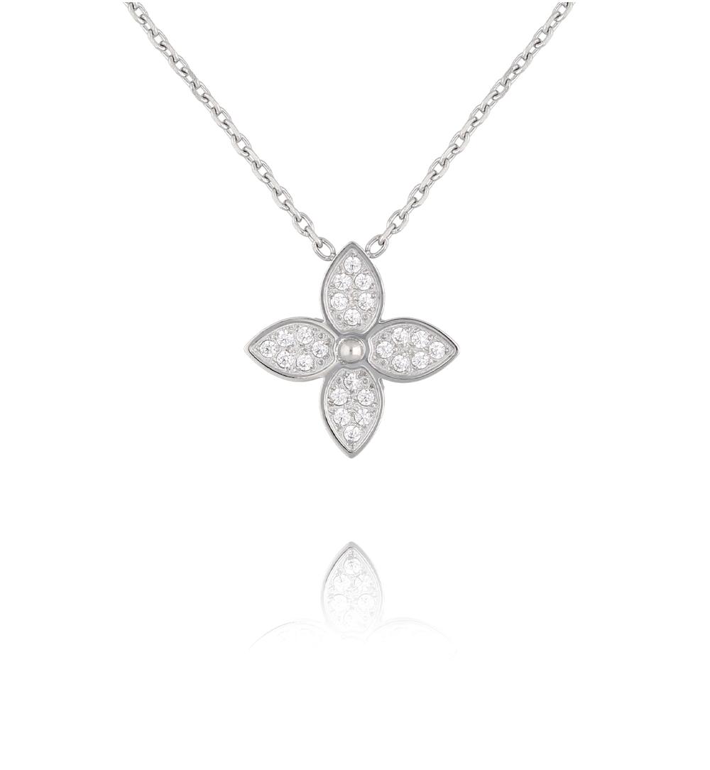 Naszyjnik z koniczynką srebrny NSY0411