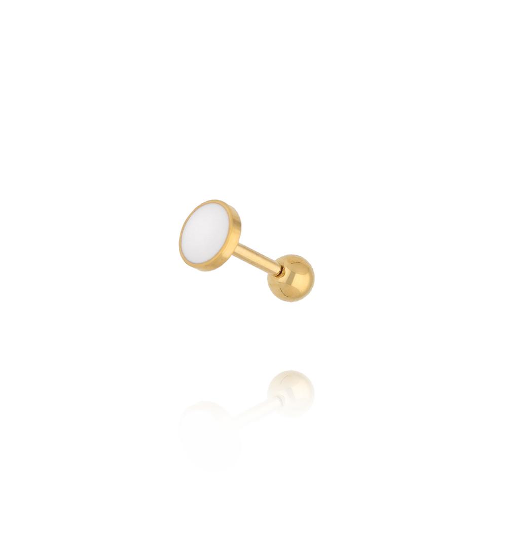 Kolczyk piercing białe kółeczka KSA2420